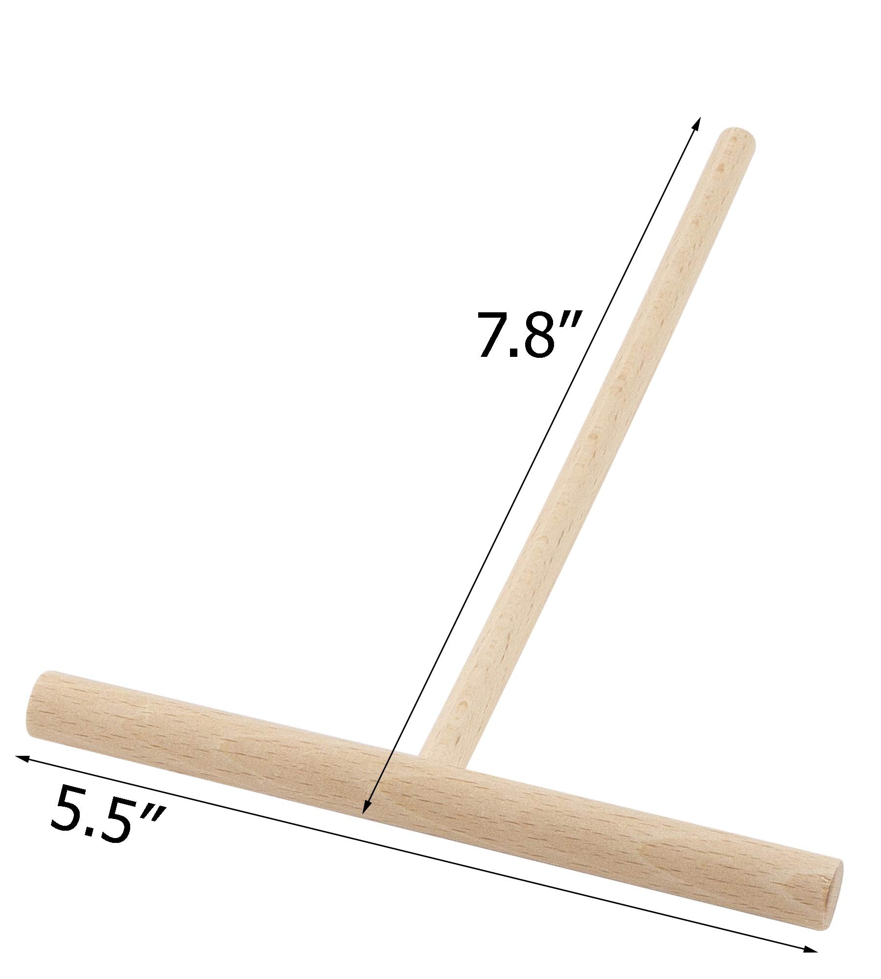 Bicb Beechwood Crepe & Pancake Batter Spreader - Wooden T-Shape Scraper Stick For Griddle - Kitchen Tools & Essentials For Flat